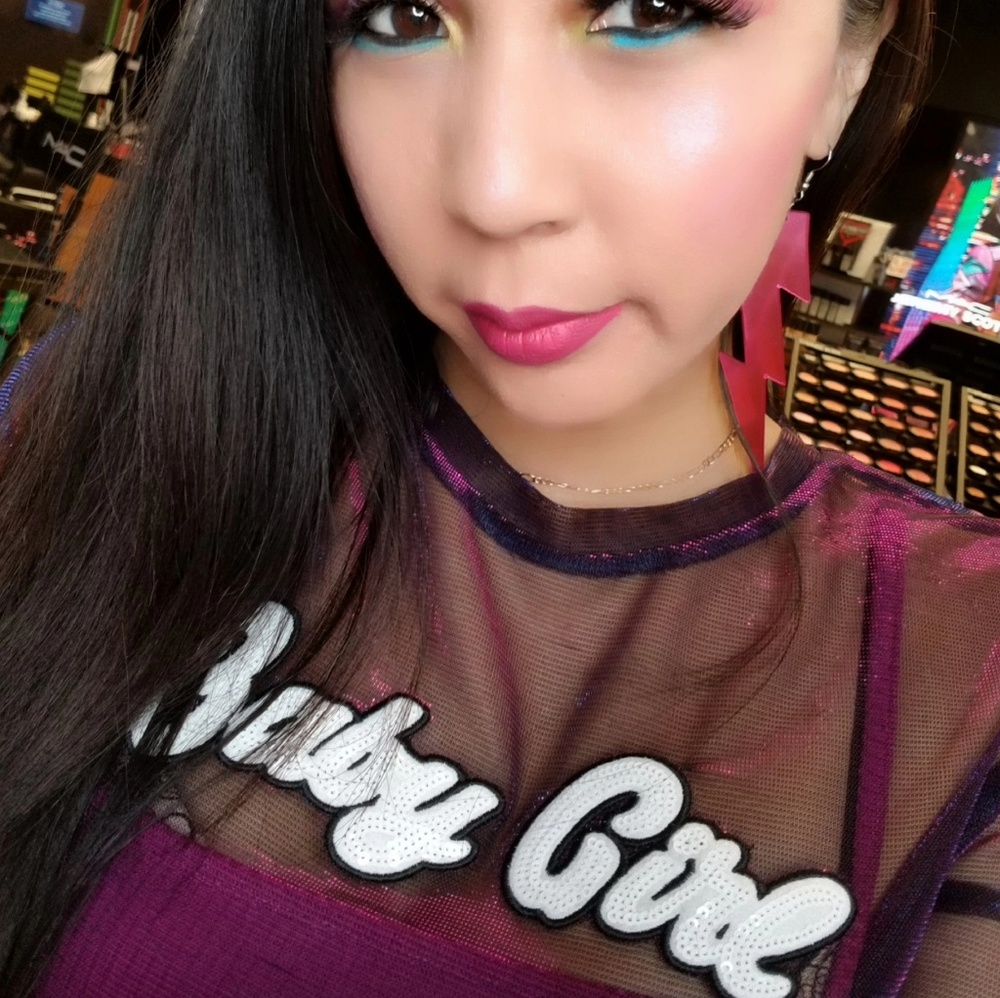 Forever 21 Holographic Disco Babygirl top
